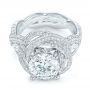 14k White Gold 14k White Gold Custom Diamond Pave Engagement Ring - Flat View -  103544 - Thumbnail