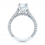 14k White Gold 14k White Gold Custom Diamond Pave Engagement Ring - Front View -  100853 - Thumbnail