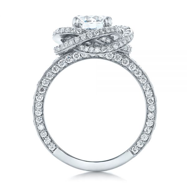  Platinum Custom Diamond Pave Engagement Ring - Front View -  102179