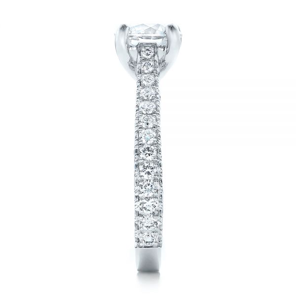  Platinum Custom Diamond Pave Engagement Ring - Side View -  100853