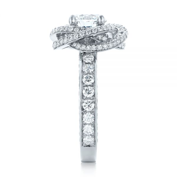  Platinum Custom Diamond Pave Engagement Ring - Side View -  102179