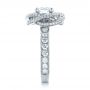 Platinum Custom Diamond Pave Engagement Ring - Side View -  102179 - Thumbnail