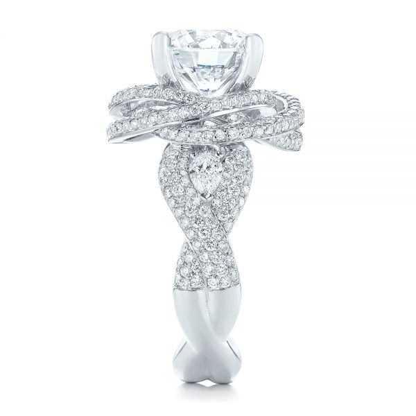  Platinum Custom Diamond Pave Engagement Ring - Side View -  103544