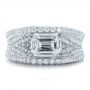 18k White Gold 18k White Gold Custom Diamond Pave Engagement Ring - Top View -  100837 - Thumbnail