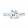  Platinum Custom Diamond Pave Engagement Ring - Top View -  100853 - Thumbnail