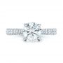  Platinum Custom Diamond Pave Engagement Ring - Top View -  100853 - Thumbnail
