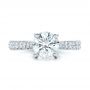 18k White Gold 18k White Gold Custom Diamond Pave Engagement Ring - Top View -  100853 - Thumbnail