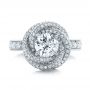 18k White Gold 18k White Gold Custom Diamond Pave Engagement Ring - Top View -  102179 - Thumbnail