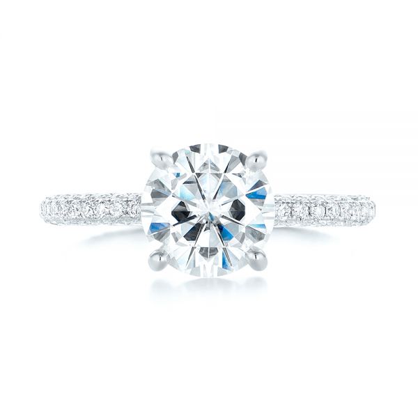  Platinum Platinum Custom Diamond Pave Engagement Ring - Top View -  103414