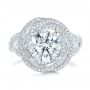 14k White Gold 14k White Gold Custom Diamond Pave Engagement Ring - Top View -  103544 - Thumbnail