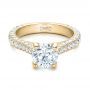 14k Yellow Gold 14k Yellow Gold Custom Diamond Pave Engagement Ring - Flat View -  100853 - Thumbnail