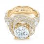 14k Yellow Gold 14k Yellow Gold Custom Diamond Pave Engagement Ring - Flat View -  103544 - Thumbnail