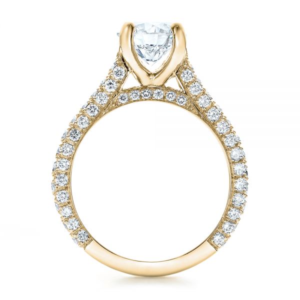 18k Yellow Gold 18k Yellow Gold Custom Diamond Pave Engagement Ring - Front View -  100853