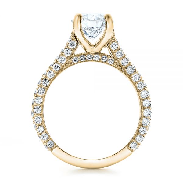 18k Yellow Gold 18k Yellow Gold Custom Diamond Pave Engagement Ring - Front View - 100853