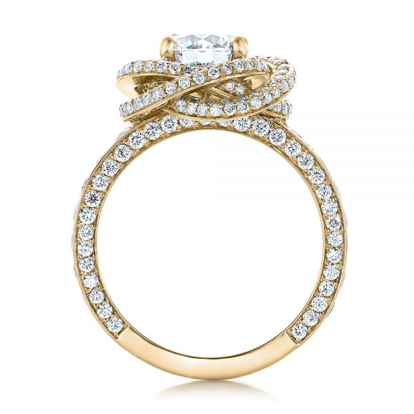 18k Yellow Gold 18k Yellow Gold Custom Diamond Pave Engagement Ring - Front View -  102179