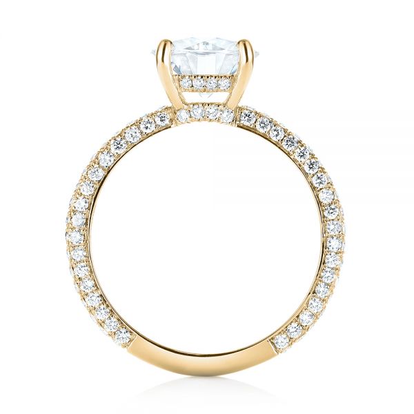 14k Yellow Gold 14k Yellow Gold Custom Diamond Pave Engagement Ring - Front View - 103414
