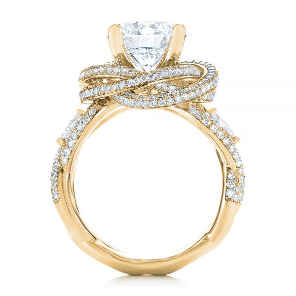 18k Yellow Gold 18k Yellow Gold Custom Diamond Pave Engagement Ring - Front View -  103544