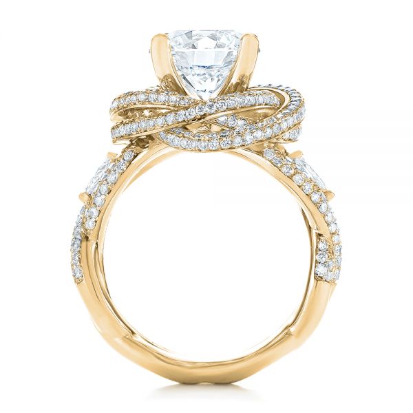14k Yellow Gold 14k Yellow Gold Custom Diamond Pave Engagement Ring - Front View - 103544