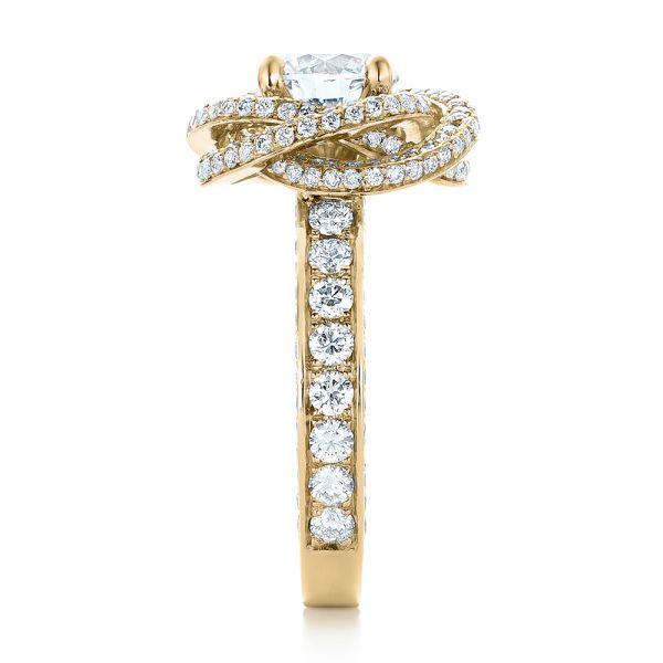 14k Yellow Gold 14k Yellow Gold Custom Diamond Pave Engagement Ring - Side View - 102179