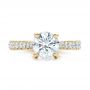 18k Yellow Gold 18k Yellow Gold Custom Diamond Pave Engagement Ring - Top View -  100853 - Thumbnail