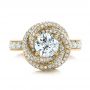 14k Yellow Gold 14k Yellow Gold Custom Diamond Pave Engagement Ring - Top View -  102179 - Thumbnail