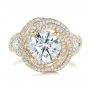 18k Yellow Gold 18k Yellow Gold Custom Diamond Pave Engagement Ring - Top View -  103544 - Thumbnail