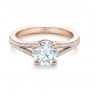 18k Rose Gold 18k Rose Gold Custom Diamond Split Shank Engagement Ring - Flat View -  102226 - Thumbnail