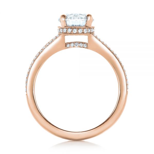 14k Rose Gold 14k Rose Gold Custom Diamond Split Shank Engagement Ring - Front View -  102226
