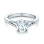 14k White Gold Custom Diamond Split Shank Engagement Ring - Flat View -  102226 - Thumbnail