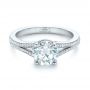 18k White Gold 18k White Gold Custom Diamond Split Shank Engagement Ring - Flat View -  102226 - Thumbnail