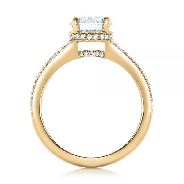 14k Yellow Gold 14k Yellow Gold Custom Diamond Split Shank Engagement Ring - Front View -  102226