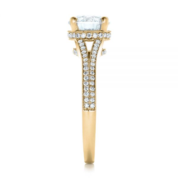 18k Yellow Gold 18k Yellow Gold Custom Diamond Split Shank Engagement Ring - Side View - 102226