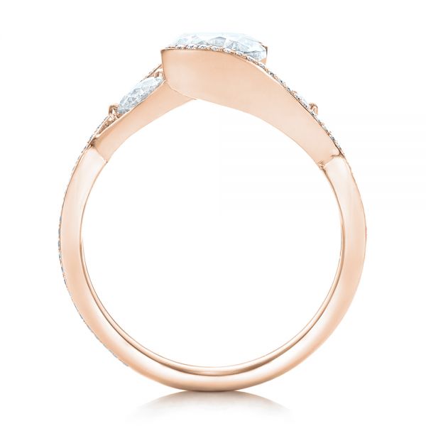 18k Rose Gold 18k Rose Gold Custom Diamond Wrap Engagement Ring - Front View -  101472