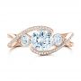 18k Rose Gold 18k Rose Gold Custom Diamond Wrap Engagement Ring - Top View -  101472 - Thumbnail