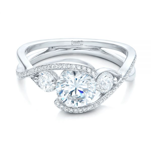  Platinum Platinum Custom Diamond Wrap Engagement Ring - Flat View -  101472