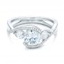 18k White Gold Custom Diamond Wrap Engagement Ring - Flat View -  101472 - Thumbnail