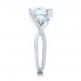 18k White Gold Custom Diamond Wrap Engagement Ring - Side View -  101472 - Thumbnail