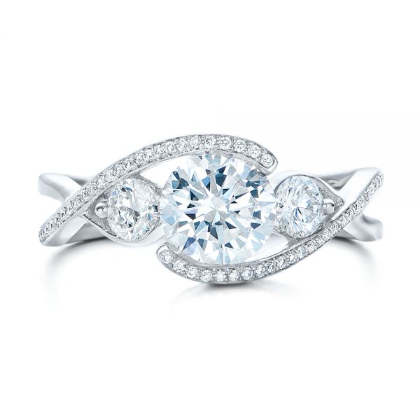  Platinum Platinum Custom Diamond Wrap Engagement Ring - Top View -  101472