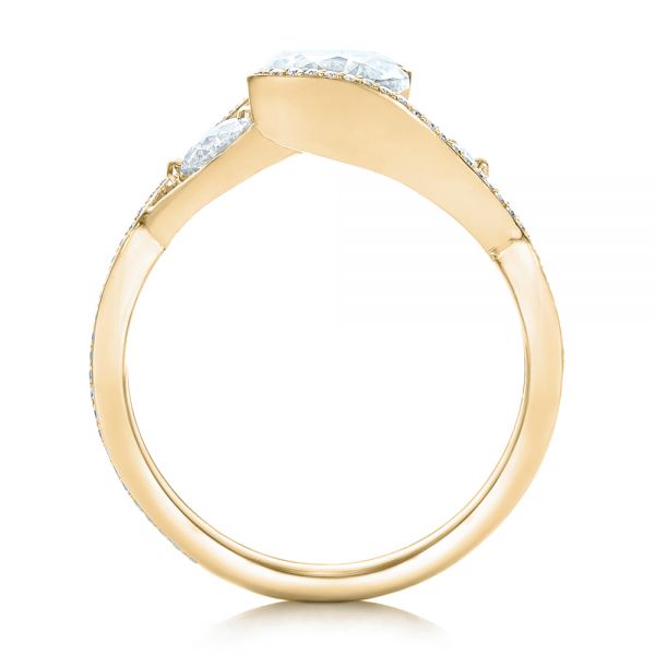 18k Yellow Gold 18k Yellow Gold Custom Diamond Wrap Engagement Ring - Front View -  101472