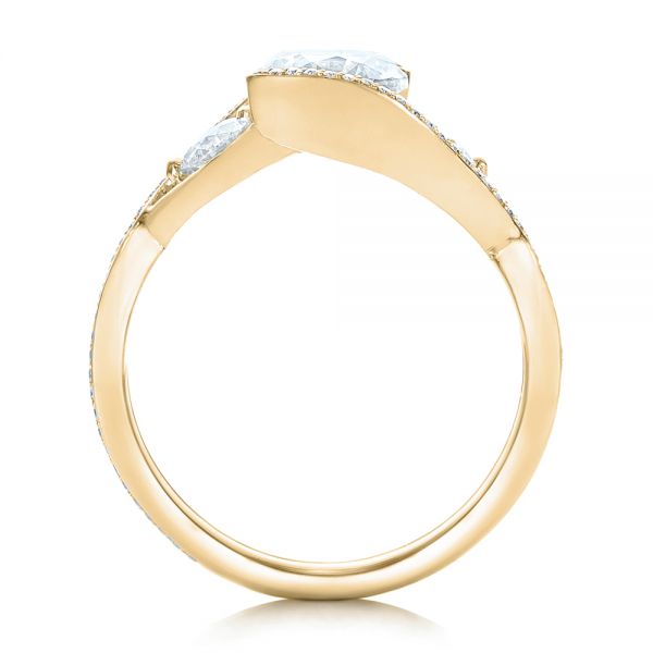 18k Yellow Gold 18k Yellow Gold Custom Diamond Wrap Engagement Ring - Front View - 101472