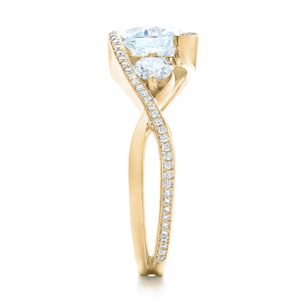 18k Yellow Gold 18k Yellow Gold Custom Diamond Wrap Engagement Ring - Side View -  101472