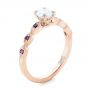 14k Rose Gold 14k Rose Gold Custom Diamond And Amethyst Engagement Ring - Three-Quarter View -  102319 - Thumbnail