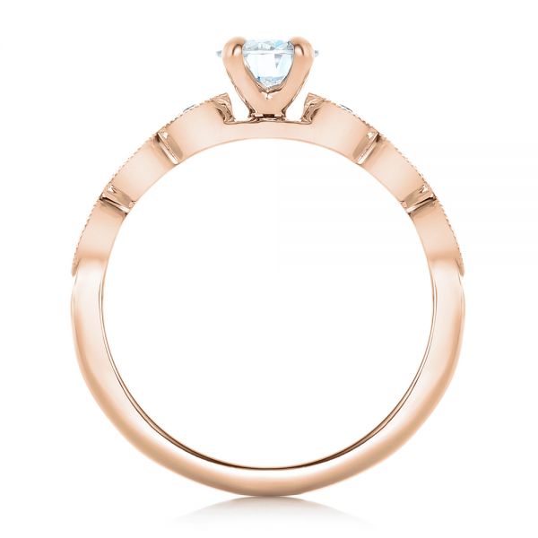 18k Rose Gold 18k Rose Gold Custom Diamond And Amethyst Engagement Ring - Front View - 102319