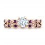 14k Rose Gold 14k Rose Gold Custom Diamond And Amethyst Engagement Ring - Top View -  102319 - Thumbnail