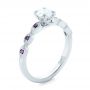 14k White Gold Custom Diamond And Amethyst Engagement Ring - Three-Quarter View -  102319 - Thumbnail