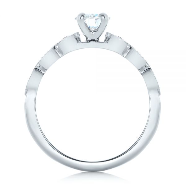  Platinum Platinum Custom Diamond And Amethyst Engagement Ring - Front View -  102319