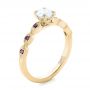 18k Yellow Gold 18k Yellow Gold Custom Diamond And Amethyst Engagement Ring - Three-Quarter View -  102319 - Thumbnail