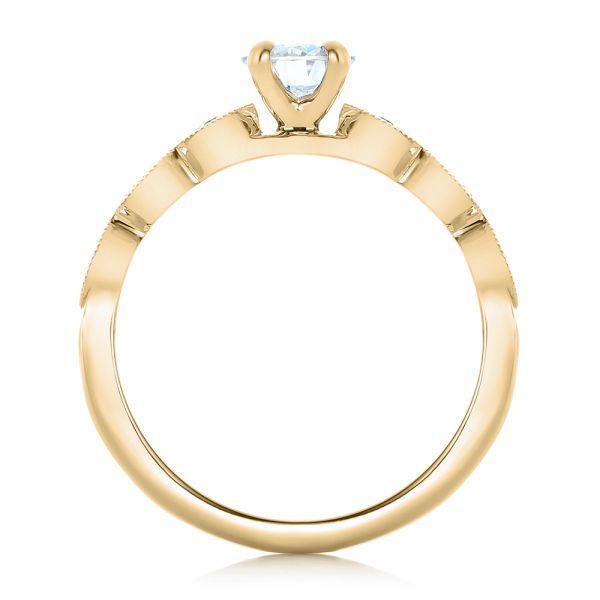 14k Yellow Gold 14k Yellow Gold Custom Diamond And Amethyst Engagement Ring - Front View - 102319