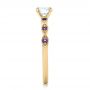 14k Yellow Gold 14k Yellow Gold Custom Diamond And Amethyst Engagement Ring - Side View -  102319 - Thumbnail