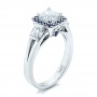  18K Gold 18K Gold Custom Diamond And Blue Sapphire Engagement Ring - Three-Quarter View -  102409 - Thumbnail